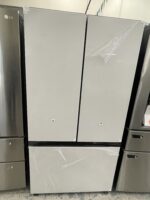 Bespoke 30 cu. ft. 3-Door French Door Smart Refrigerator with Beverage Center in White Glass, Standard Depth