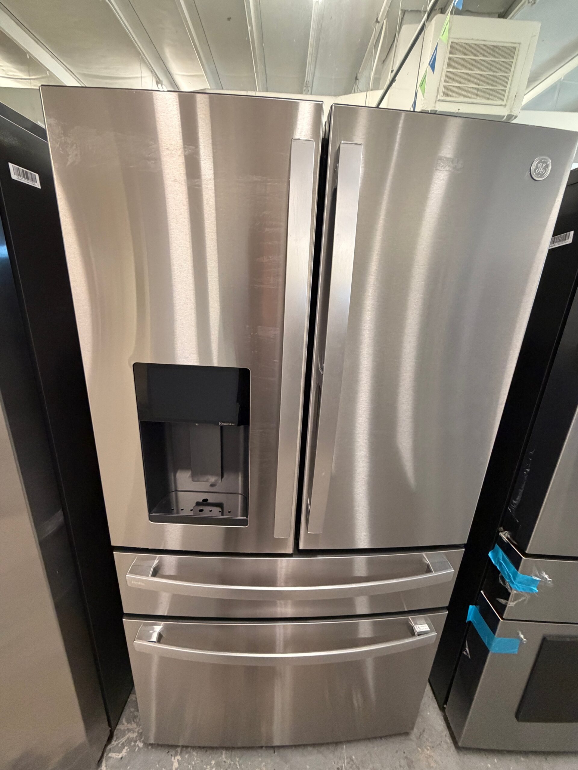 2a01a1d96de13a92d1d7d2488b91438e4034cb1a356af18ef188d0903f1f1517 GE Profile 22.4 Cu. Ft. Smart Counter-Depth 4-Door French-Door Refrigerator in Fingerprint Resistant Stainless Steel - Image 1
