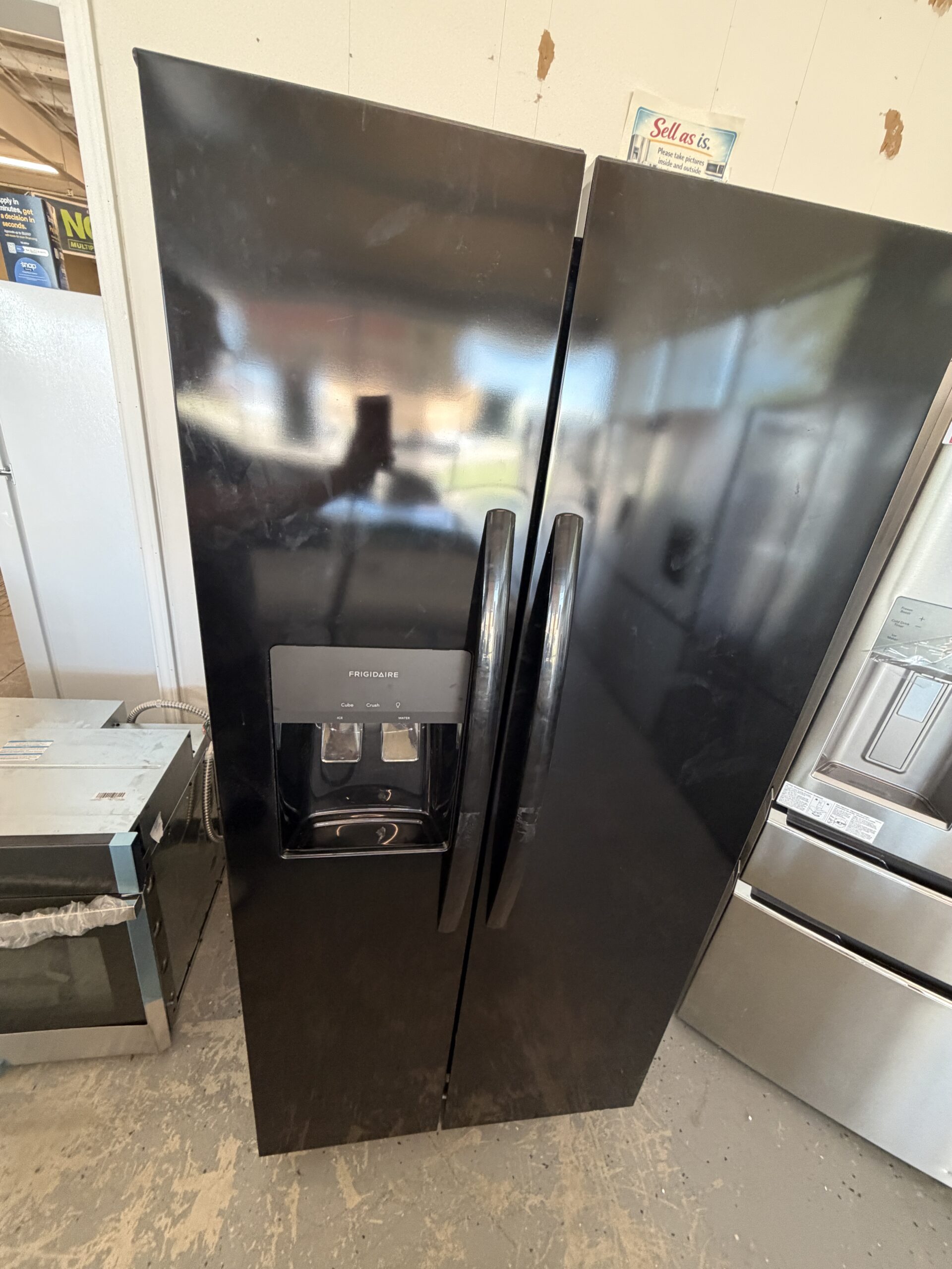 IMG_7378 33 in. 22.3 cu. ft. Standard Depth Side by Side Refrigerator in Black - Image 1