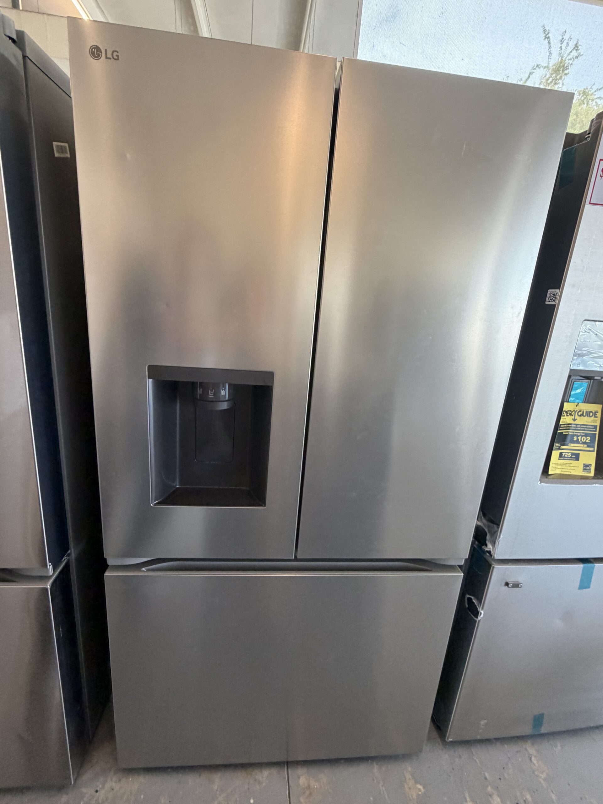 IMG_7393 26 cu. ft. Counter-Depth MAX 3-Door French Door Refrigerator in Stainless Steel Look with Tall Ice and Water Dispenser - Image 1